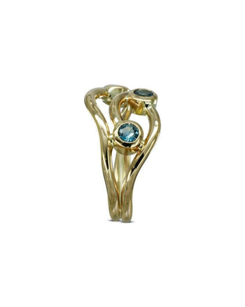 Three Strand Aquamarine 9ct Gold Dress Ring Ring Pruden and Smith   