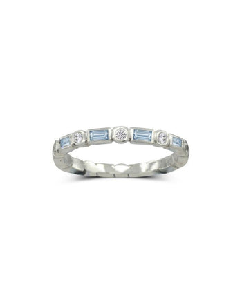 Aquamarine Diamond Platinum Full Eternity Ring Ring Pruden and Smith   