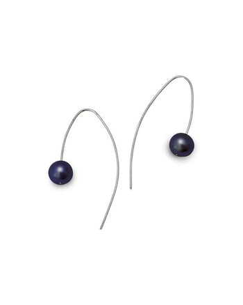 Black Pearl Drop Earrings Earrings Pruden and Smith   