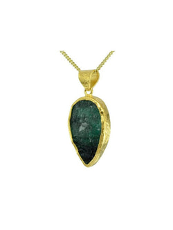 Brazilian Rough Emerald Pendant Pendant Pruden and Smith   