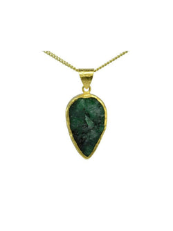 Brazilian Rough Emerald Pendant Pendant Pruden and Smith   