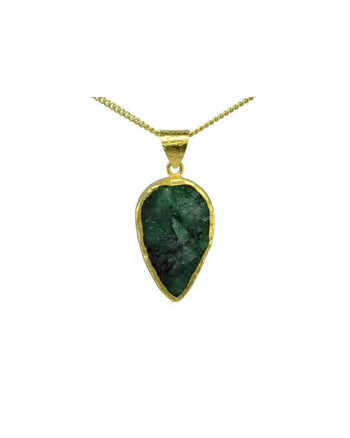 Brazilian Rough Emerald Pendant Pendant Pruden and Smith   