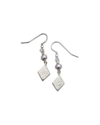 Playing Card Charm Silver Drop Earrings Earrings Pruden and Smith Diamond  