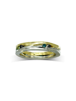 Trap Two Tone Green Diamond Ring Ring Pruden and Smith   