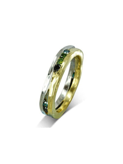 Trap Two Tone Green Diamond Ring Ring Pruden and Smith   