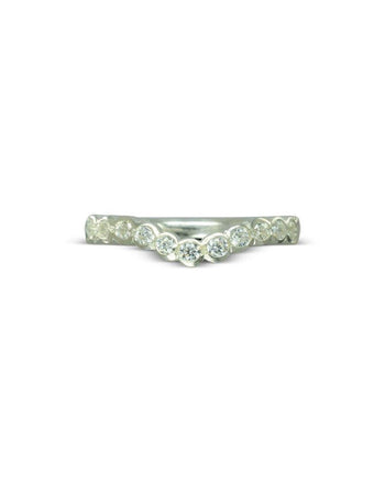 Scalloped Diamond Shaped Wedding Band Ring Pruden and Smith Platinum  