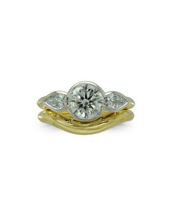 Round Brilliant and Pear Shaped Diamond Trilogy Ring Ring Pruden and Smith   