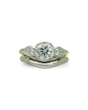 Round Brilliant and Pear Shaped Diamond Trilogy Ring Ring Pruden and Smith   