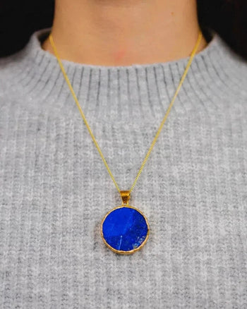 Lapis Lazuli Round Pendant Pendant Pruden and Smith   