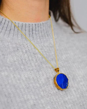 Lapis Lazuli Round Pendant Pendant Pruden and Smith   