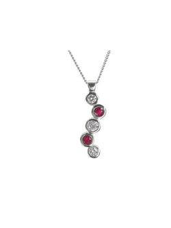 Water Bubbles Ruby and Diamond Pendant Pendant Pruden and Smith 9ct White Gold  