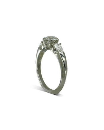 Round Brilliant and Pear Cut Diamond Trilogy Ring Ring Pruden and Smith   