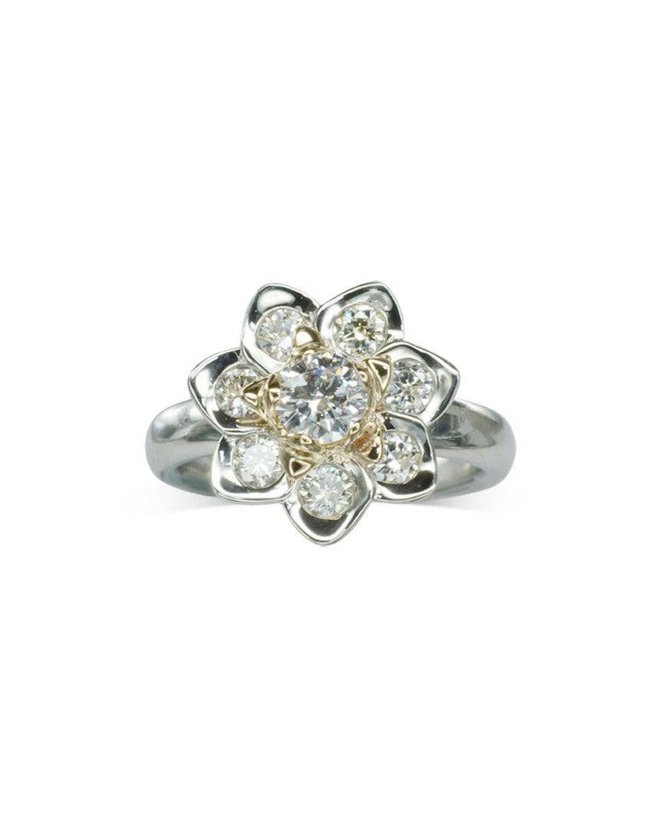 Lotus Flower Diamond Flower Cluster Ring | Pruden and Smith