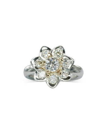 Lotus Flower Diamond Flower Cluster Ring Ring Pruden and Smith   