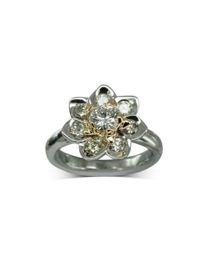 Lotus Flower Diamond Flower Cluster Ring Ring Pruden and Smith   