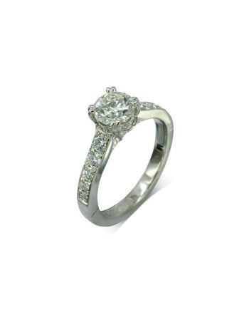 Diamond Pave Set Hinged Engagement Ring Ring Pruden and Smith   