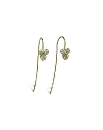 Trefoil Yellow Gold Diamond Earrings Earrings Pruden and Smith   