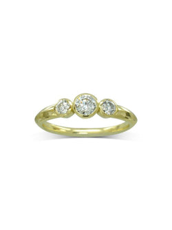 Dainty Trilogy Diamond 9ct Gold Engagement Ring Ring Pruden and Smith 9ct Yellow Gold  