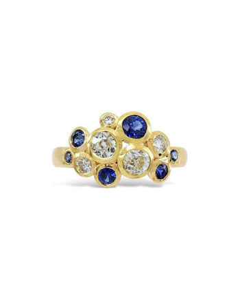 Water Bubbles 18ct Yellow Gold Sapphire and Diamond Ring Ring Pruden and Smith   