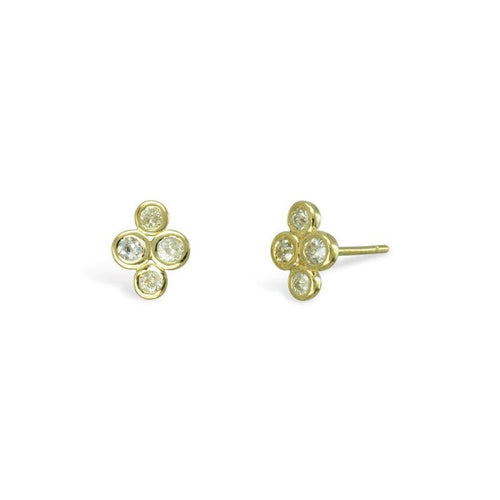 9ct Gold and Diamond Stud Earrings (Small) Earrings Pruden and Smith 9ct Yellow Gold  