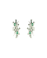 Bespoke Earstuds Emerald Abstract Gold Earrings Pruden and Smith   