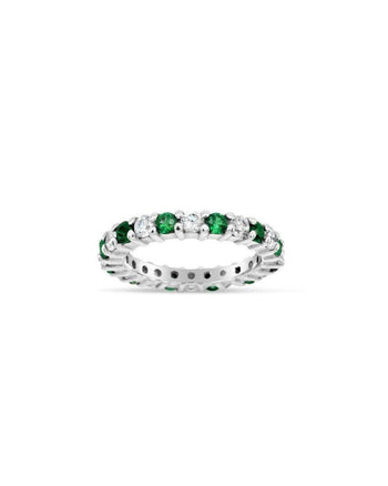 Claw Set Gemstone Full Eternity Ring Ring Pruden and Smith Emerald (green)  