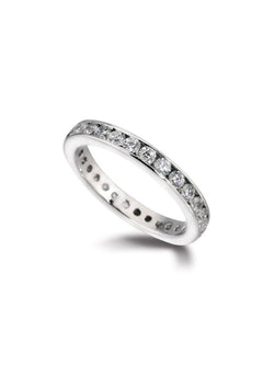 Channel Set Round Brilliant Diamond Full Eternity Ring (1ct) Ring Pruden and Smith Platinum  