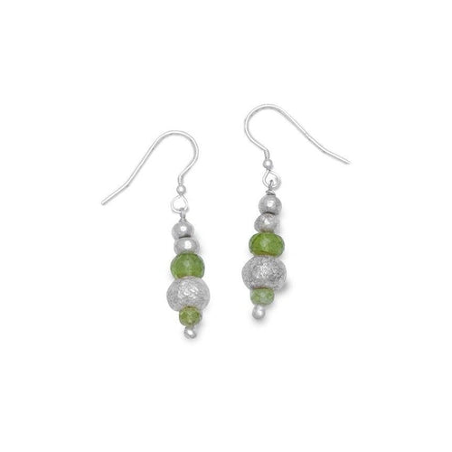 Nugget Faceted Peridot Dangly Earrings Earrings Pruden and Smith   