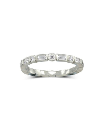 Dainty Alternating Baguette and Round Diamond Eternity Ring Ring Pruden and Smith   