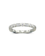 Dainty Alternating Baguette and Round Diamond Eternity Ring Ring Pruden and Smith   