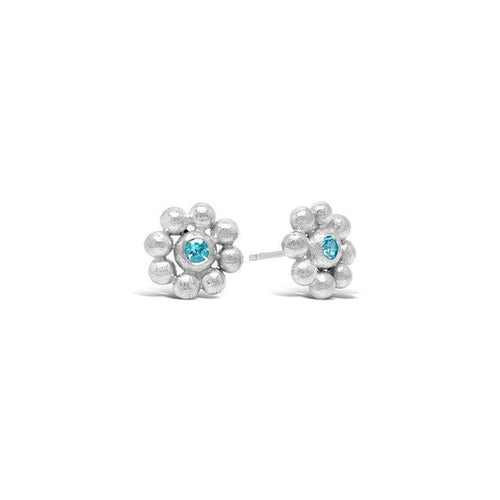 Flower Gemstone Stud Earrings Earrings Pruden and Smith   