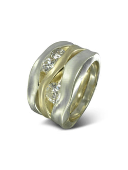 Trap Diamond Mixed Metal Dress Ring (1ct) Ring Pruden and Smith 9ct White Gold and 9ct Yellow Gold  