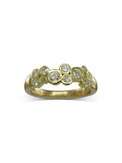 Water Bubbles Gold Organic Diamond Half Eternity Ring Ring Pruden and Smith   