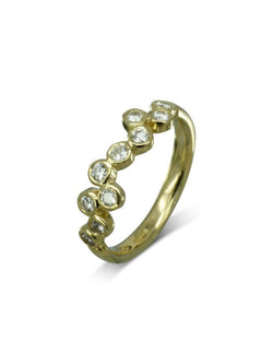 Water Bubbles Offset 9ct Yellow Gold Diamond Ring Ring Pruden and Smith   