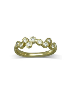 Water Bubbles Offset 9ct Yellow Gold Diamond Ring Ring Pruden and Smith   