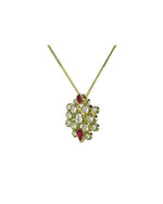 Water Bubbles Cluster Ruby and Diamond Pendant Pendant Pruden and Smith   