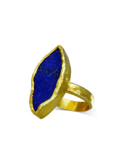 Lapis Lazuli Marquise Cut Dress Ring (25mm) Ring Pruden and Smith   