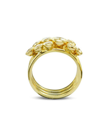 Round Brilliant Diamond Yellow Gold Stacking Ring Set Ring Pruden and Smith   