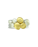 Pebble Two Colour Matte Gold Stacking Ring Set Ring Pruden and Smith   