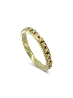 Alternating Ruby Diamond Slim Eternity Ring Ring Pruden and Smith   