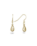 Teardrop Hammered Yellow Gold Drop Earrings Earrings Pruden and Smith   