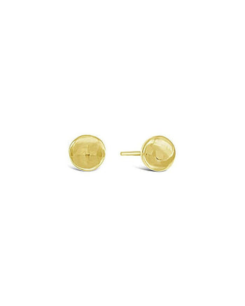 Pebble 9ct Gold Stud Earrings Earrings Pruden and Smith Round 9ct Yellow Gold 