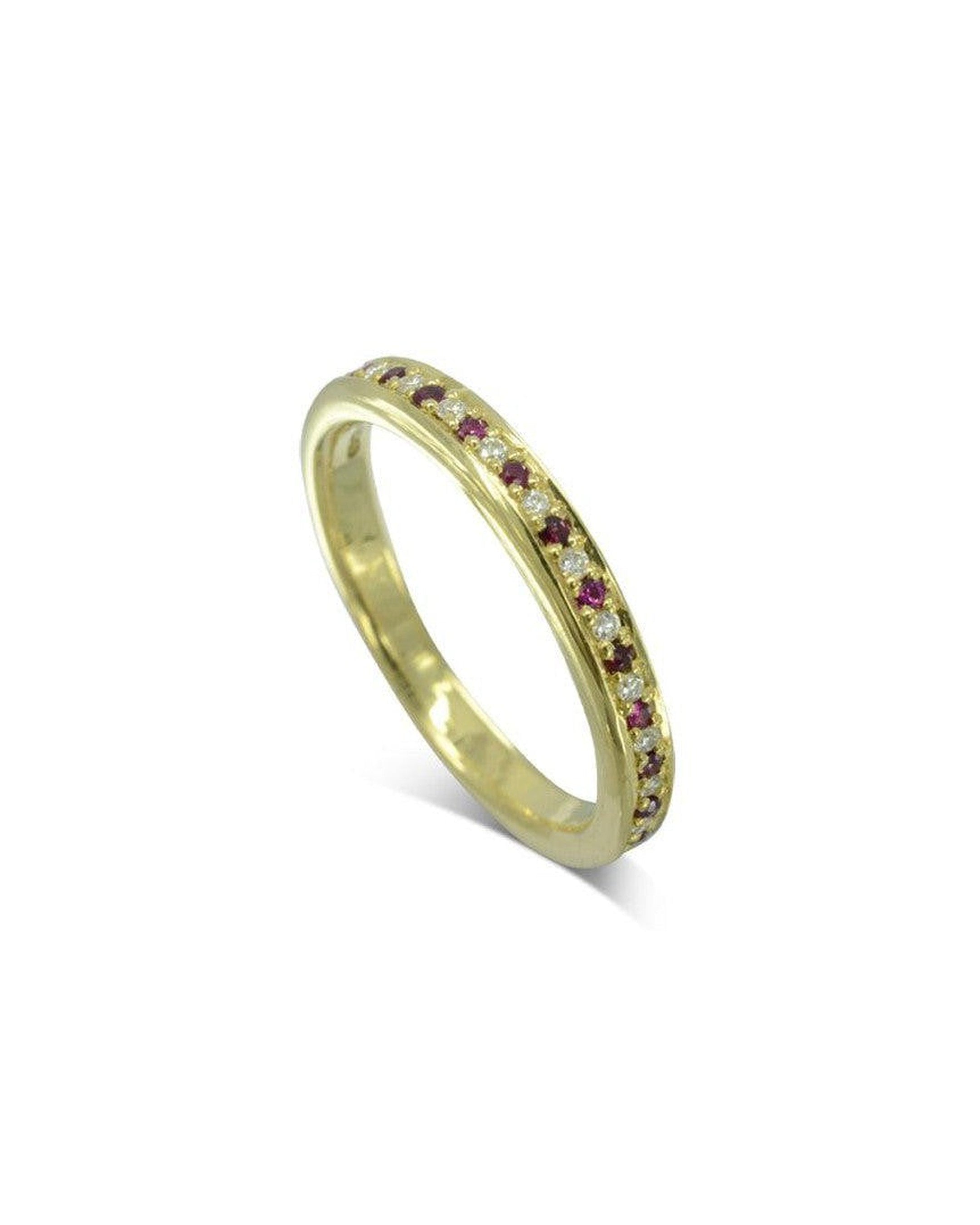 Alternating Ruby Diamond Slim Eternity Ring | Pruden and Smith