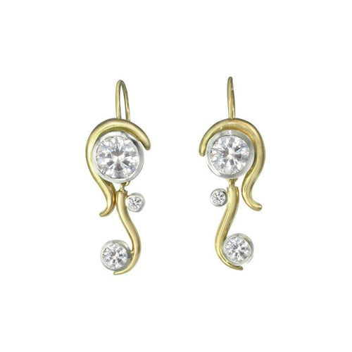 Water Earrings in Gold, Platinum and Diamond Earrings Pruden and Smith   