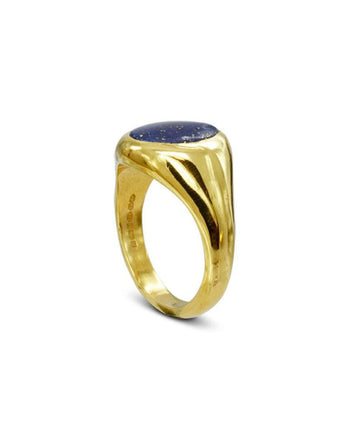 Lapis Lazuli Solid 9ct Yellow Gold Signet Ring Ring Pruden and Smith 9ct Yellow Gold  