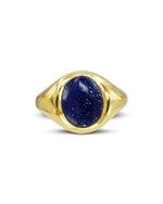 Lapis Lazuli Solid 9ct Yellow Gold Signet Ring Ring Pruden and Smith   