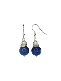 Gemstone Mix Bead Drop Earrings (12mm) Earrings Pruden and Smith Sodalite (blue)  