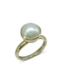 Pearl 9ct Gold Stacking Ring (Large) Ring Pruden and Smith   