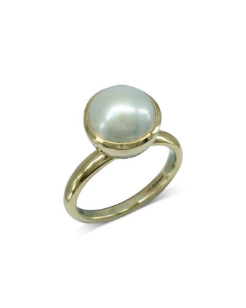 Pearl 9ct Gold Stacking Ring (Large) Ring Pruden and Smith   