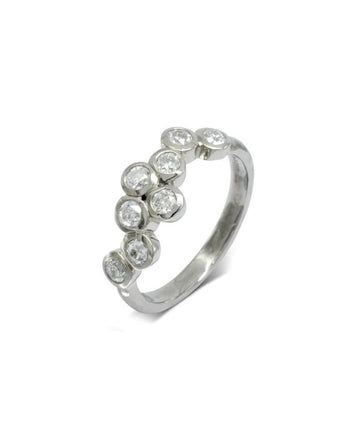 Water Bubbles Offset Diamond Ring (Large) Ring Pruden and Smith Platinum  